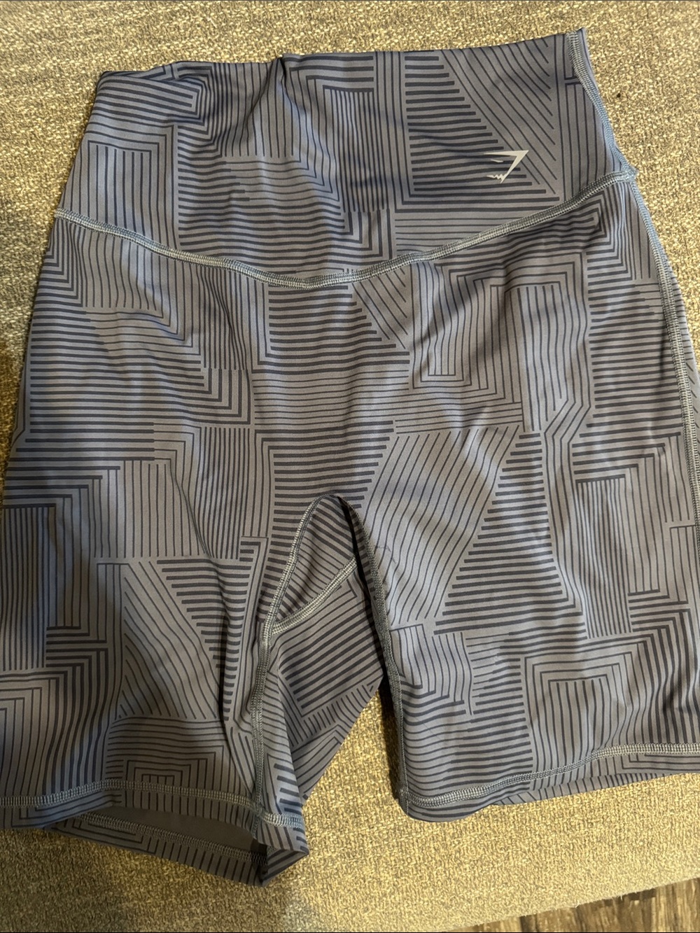 Gymshark Gray Geometric High-Waist Bike Shorts